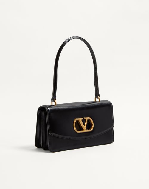 Valentino Garavani - Valentino Garavani Vain Bag With Handle In Shiny Calfskin - Black - Woman - Shoulder Bags
